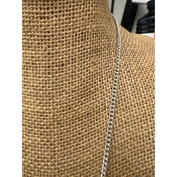 Vintage Avon Mark Silver Tone Rose Gold Bib Necklace Clear Rhinestones Adj 20.5" - Picture 3 of 4